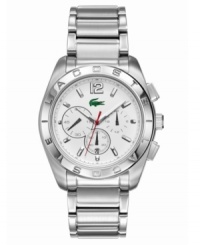 Be bold with Lacoste: this classic steel watch is built with chronograph tech for all-day precision. Be bold with Lacoste: this classic steel watch is built with chronograph tech for all-day precision.