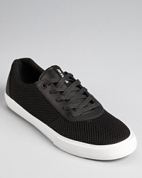 Inspired by skate culture, Supra is always cutting edge, and these low-top mesh sneakers are no exception, featuring sleek mesh and leather contrasts with a rubber sole for plenty of comfort. Inspired by skate culture, Supra is always cutting edge, and these low-top mesh sneakers are no exception, featuring sleek mesh and leather contrasts with a rubber sole for plenty of comfort.