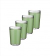 Kraftware Sleek Double Wall Insulated 16-Ounce Acrylic Drinkware, Mist Green, Set of 4