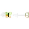 Acrylic Green and Yellow Butterfly Plastic Stud Earrings