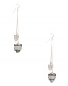 GUESS Graffiti Logo Heart Earrings, SILVER