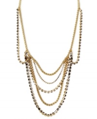 Ornate elegance. Fossil's multi-chain necklace is crafted from gold-tone mixed metal with sparkling black accents to add a lustrous touch perfect for any formal affair. Approximate length: 24 inches + 2-inch extender. Ornate elegance. Fossil's multi-chain necklace is crafted from gold-tone mixed metal with sparkling black accents to add a lustrous touch perfect for any formal affair. Approximate length: 24 inches + 2-inch extender.