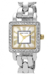 Anne Klein Women's Swarovski Crystal Bezel Square Bracelet Silver Tone Watch 10-9883MPTT Anne Klein Women's Swarovski Crystal Bezel Square Bracelet Silver Tone Watch 10-9883MPTT