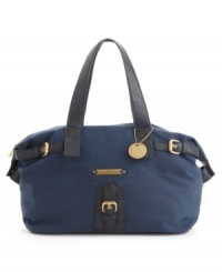 Sleek, chic and ready to take on the day. The Spectator Jackie Bag from R&Em features polished goldtone hardware and sleek contrast trim. Sleek, chic and ready to take on the day. The Spectator Jackie Bag from R&Em features polished goldtone hardware and sleek contrast trim.