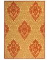 Borrowing from the beautiful tradition of courtyard styling in warm-weather locales, Safavieh's Courtyard collection has a distinctly Mediterranean feel. A special sisal weave allows for a superior clarity of detail, while enhanced polypropylene makes these rugs thankfully low-maintenance and durable. This embellished rug in salmon pink and gold offers an application of subtle color to indoor or outdoor spaces. (Clearance)
