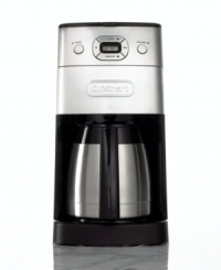 Fresh coffee is just a touch away. By grinding whole beans or using just-ground coffee, this 10-cup unit creates an aromatic result that rivals your favorite cafe. Fully programmable up to 24 hours in advance with a double-wall insulated thermal carafe to ensure peak taste. Three-year limited warranty. Model DGB-650BC. Fresh coffee is just a touch away. By grinding whole beans or using just-ground coffee, this 10-cup unit creates an aromatic result that rivals your favorite cafe. Fully programmable up to 24 hours in advance with a double-wall insulated thermal carafe to ensure peak taste. Three-year limited warranty. Model DGB-650BC.