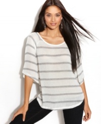 Casual doesn't have to mean you compromise on style. Case in point: This petite sweater by INC, featuring a fabulous fit and a striking metallic stripe. Casual doesn't have to mean you compromise on style. Case in point: This petite sweater by INC, featuring a fabulous fit and a striking metallic stripe.