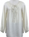 Rebecca Taylor Cream Silk Leopard Jacquard Blouse Top 8