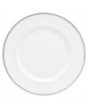 Fresh and cool in crisp white, these Silver Leaf dinner plates deliver modern style and iconic craftsmanship. Delicate feathered platinum applied using Wedgwood's signature technique shimmers with whimsy on sleek bone china.