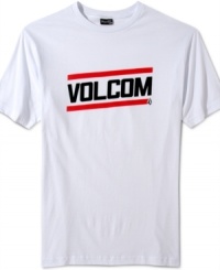 Just because you move fast, doesn't mean you don't have time for style. This Volcom logo tee makes looking cool a cinch. Just because you move fast, doesn't mean you don't have time for style. This Volcom logo tee makes looking cool a cinch.
