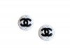 Classic MINI White Button with Black Logo Stud Earrings-9.99