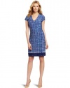 Jones New York Women's Cap Sleeve Dress, Classic Navy Combo, X-Large