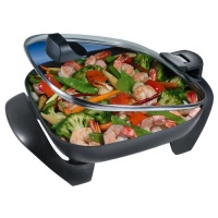 Oster SH12 12-Inch Skillet with Hinged Lid, Black Oster SH12 12-Inch Skillet with Hinged Lid, Black