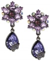 A burst of beauty. This pair of earrings from Betsey Johnson, crafted from hematite-tone mixed metal, feautres multicolored glass crystal accents for a stunning statement. Approximate drop: 1-5/8 inches.