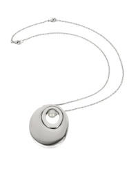 Have three times the fun in this versatile Breil style! Make a statement with all three pieces combined, remove the large pendant for a smaller, more delicate look, or wear the pearl alone for subtlety. Crafted in polished stainless steel with a white natural pearl accent. Approximate length: 16-1/2 inches + 2-inch extender. Approximate drop: 2 inches.