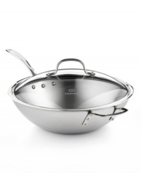 Brilliant good looks. Perfect gourmet results. Combining the long-lasting radiance of stainless steel with the superior performance of a highly conductive, heavy-gauge aluminum core, the Calphalon Tri-Ply stir fry makes it easy to prepare mouthwatering meals day after day -- each more memorable than the last. Lifetime warranty. Brilliant good looks. Perfect gourmet results. Combining the long-lasting radiance of stainless steel with the superior performance of a highly conductive, heavy-gauge aluminum core, the Calphalon Tri-Ply stir fry makes it easy to prepare mouthwatering meals day after day -- each more memorable than the last. Lifetime warranty.