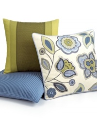 Luxe pleated details in a serene blue hue lend a simple and classic look to any home decor in this Pleated Solid decorative pillow from Martha Stewart Collection. Luxe pleated details in a serene blue hue lend a simple and classic look to any home decor in this Pleated Solid decorative pillow from Martha Stewart Collection.