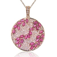 Effy Jewelry Effy® 14K Rose Gold Diamond and Ruby Pendant 4.26 Tcw. Effy Jewelry Effy® 14K Rose Gold Diamond and Ruby Pendant 4.26 Tcw.