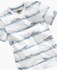 Sunny style. In this v-neck t-shirt from Epic Threads, he can add something exotic to his weekend attire, thanks to the Rio de Janeiro style. Sunny style. In this v-neck t-shirt from Epic Threads, he can add something exotic to his weekend attire, thanks to the Rio de Janeiro style.