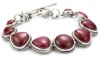 Lucky Brand Silver-Tone Red Double Fish Etched Bracelet, 7.5