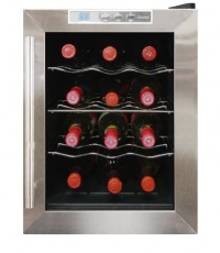 Vinotemp VT-12TEDS Thermo-Electric Digital 12-Bottle Wine Chiller, Black and Stainless Vinotemp VT-12TEDS Thermo-Electric Digital 12-Bottle Wine Chiller, Black and Stainless