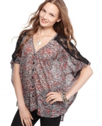 Sugar & Spice's printed top is ultra-thin with a casual fit. Pair with your fave pair of jeggings for a relaxed look. Sugar & Spice's printed top is ultra-thin with a casual fit. Pair with your fave pair of jeggings for a relaxed look.