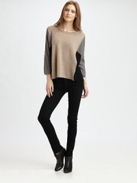 Update your knitwear wardrobe with this slouchy cashmere basic featuring colorblocked paneling, dropped shoulders and an asymmetrical hem. BoatneckDropped shouldersThree-quarter sleevesAsymmetrical hemCashmereDry cleanImportedModel shown is 5'10 (177cm) wearing US size Small. Update your knitwear wardrobe with this slouchy cashmere basic featuring colorblocked paneling, dropped shoulders and an asymmetrical hem. BoatneckDropped shouldersThree-quarter sleevesAsymmetrical hemCashmereDry cleanImportedModel shown is 5'10 (177cm) wearing US size Small.