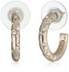 T Tahari Rose Gold Petite Hoop Earrings with Crystal