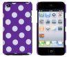 Purple Polka Dot Embossed Hard Case for Apple iPod Touch 4, 4G (4th Generation)