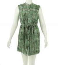 DKNY Jeans Petite Dress, Sleeveless Printed Button Front Sweet Pea Combo P/M DKNY Jeans Petite Dress, Sleeveless Printed Button Front Sweet Pea Combo P/M