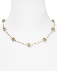 Gleaming crystal stations are oh-so graceful on this Lauren Ralph Lauren necklace, styled against a gleaming link chain. Gleaming crystal stations are oh-so graceful on this Lauren Ralph Lauren necklace, styled against a gleaming link chain.