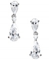Spruce up your special occasion style with the perfect finishing touch. CRISLU's stunning teardrop earrings feature pear and round-cut cubic zirconias (3-5/8 ct. t.w.) set in platinum-plated sterling silver. Approximate drop: 9/10 inch.
