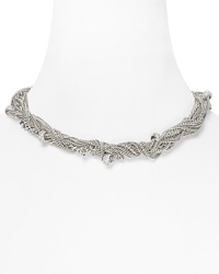 Do the twist with this layered link necklace from ABS by Allen Schwartz. Multiple metal chains are accented by dazzling crystal beads and wrapped into one striking statement piece. Do the twist with this layered link necklace from ABS by Allen Schwartz. Multiple metal chains are accented by dazzling crystal beads and wrapped into one striking statement piece.