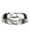 Get linked in. This AK Anne Klein stretch bracelet is a sleek creation, crafted in imitation rhodium-plated mixed metal with link detail. The stretch design lets it slip on and off the wrist with ease. Approximate diameter: 2-1/4 inches.
