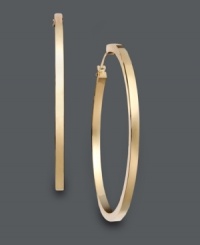 Effortlessly chic. Rich hoop earrings are an elegant and stylish final touch to any ensemble. Crafted in 14k gold. Approximate diameter: 1-5/8 inches. Effortlessly chic. Rich hoop earrings are an elegant and stylish final touch to any ensemble. Crafted in 14k gold. Approximate diameter: 1-5/8 inches.