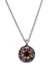 Israeli Designer Mariana Antique Silver Plated Guardian Angel Pendant Necklace with Jet Black, Indicolite and Topaz Swarovski Crystals Israeli Designer Mariana Antique Silver Plated Guardian Angel Pendant Necklace with Jet Black, Indicolite and Topaz Swarovski Crystals