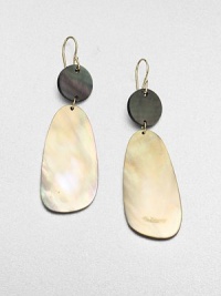From the Ondine Collection. A lovely blend of rich black and brown shell in a stunning drop design. Black shellBrown shell18k goldDrop, about 2.5Hook backImported From the Ondine Collection. A lovely blend of rich black and brown shell in a stunning drop design. Black shellBrown shell18k goldDrop, about 2.5Hook backImported