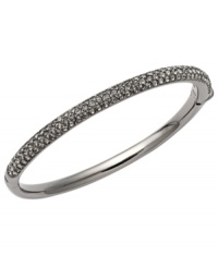 Indulge yourself with a little shimmer. Eliot Danori's elegant bangle bracelet features pave-set black crystals set in silver tone mixed metal. Approximate diameter: 2-1/4 inches. Indulge yourself with a little shimmer. Eliot Danori's elegant bangle bracelet features pave-set black crystals set in silver tone mixed metal. Approximate diameter: 2-1/4 inches.