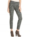 Prints charming: DKNY Jeans' super-skinny jeans feature a camo-inspired print. Take them into fall with a tunic sweater and chunky boots - too cute.