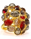 Blending fantasy and Art Nouveau influences, this Alexis Bittar ring is adorned with a cool cluster of multi colored stones.
