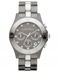 Bring some silver shimmer to your everyday look with this two-tone chronograph watch from Marc by Marc Jacobs. Bring some silver shimmer to your everyday look with this two-tone chronograph watch from Marc by Marc Jacobs.