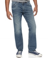 With a lived-in lighter wash, these DKNY jeans arrive just the way you like 'em. With a lived-in lighter wash, these DKNY jeans arrive just the way you like 'em.