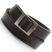 Men's RnB Jewelry Urban Wrist Belt Leather Bracelet Cuff (Black)