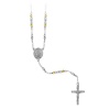 Inox Rosary Necklace in Stainless Steel with small IP gold plated and steel beads