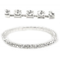 White Gold Tone Link Tennis Bracelet for Women with Diamond Cut Cubic Zirconia Swarovski Crystal Elegant
