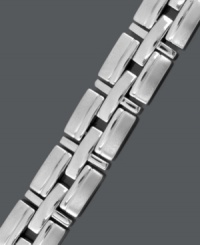 Style and strength combine with this durable men's bracelet. Crafted in titanium, bracelet features a dual finish link. Approximate length: 8-1/2 inches. Style and strength combine with this durable men's bracelet. Crafted in titanium, bracelet features a dual finish link. Approximate length: 8-1/2 inches.