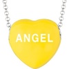 Sterling Silver Purple Color Sweethearts Candy Heart Necklace - Angel Size: 16