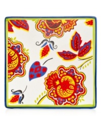 On the bright side. Crafted of easy-care earthenware, Penelope salad plates feature whimsical flowers and bands of bold color that make every meal a standout. A must from the Clay Art dinnerware collection. On the bright side. Crafted of easy-care earthenware, Penelope salad plates feature whimsical flowers and bands of bold color that make every meal a standout. A must from the Clay Art dinnerware collection.
