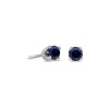 14k White Gold Round Sapphire Stud Earrings