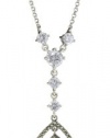 Judith Jack Marcasite and Cubic Zirconia Elongated Drop Y Necklace